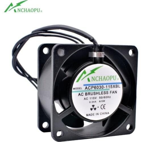 ACP6030-220XBL 6cm 60mm fan 60x60x30mm AC 110V 220V 2 lead wires double ball cabinet small AC axial fan