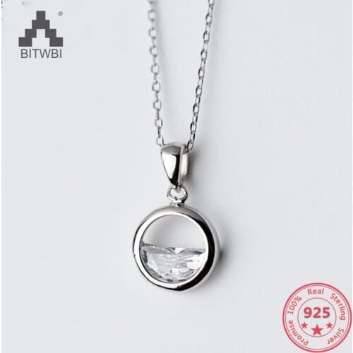 Authentic 100% 925 Silverr Necklace Pendant Woman Natural Diamond Fashion Simple Art Small Fresh Clavicle Chain Gift