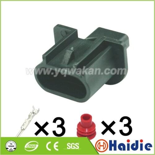 Free shipping 5sets 3pin auto plastic housing cable plug wiring harness male connector