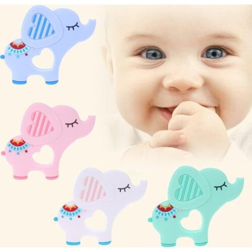 Baby Molar Stick Child Silicone Teether Elephant Modeling Teething Toy Newborn Soother