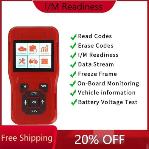 I/M Readiness Automobile Fault Diagnosis Scanner OBD2 Diagnostic Instrument Car Diagnostic Tool 8 languages Code Reader Tester