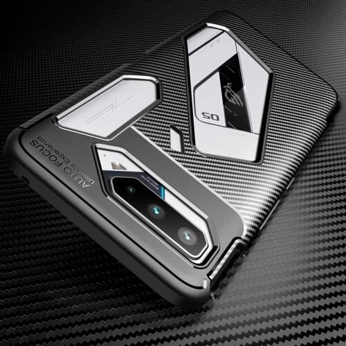 For Asus ROG Phone 5 /Pro /Ultimate Phone Case Luxury Shockproof Carbon Fiber Soft Case Cover