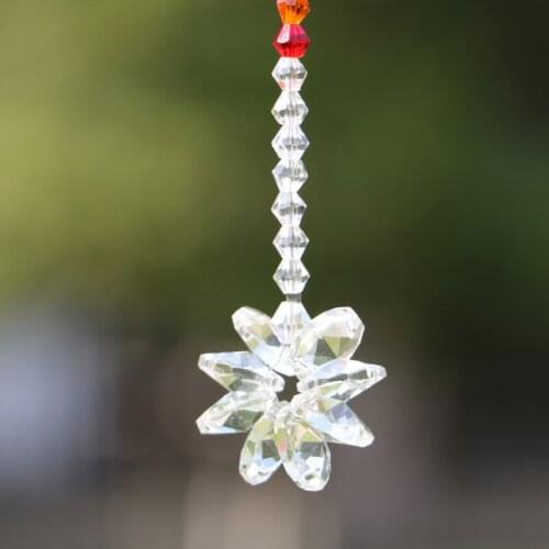 1PCS Handmade Crystal Octagon Beads Starburst Hanging Suncatcher Pendant Rainbow Maker Garden Home Decor