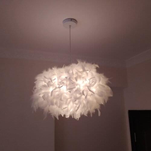 Lamp living room simple modern bedroom feather chandelier creative Nordic postmodern partial ball romantic chandelier