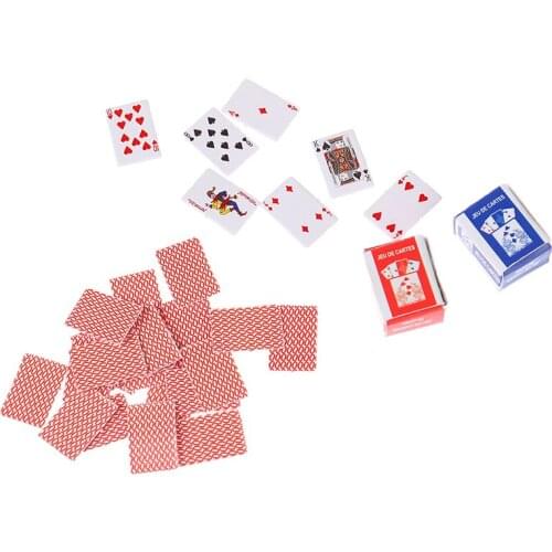 Cute 1:12 Miniature Games Poker Mini Dollhouse Playing Cards Home Decoration Dolls Accessory