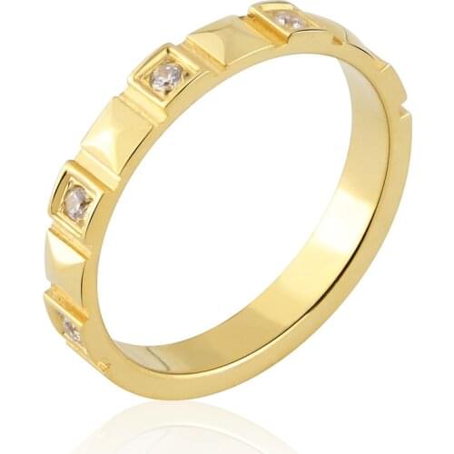 Fashion Stainless Steel Jewelry Five-Crystal Tower Pointed Ring For Women Love Gifts Jewelry Wholesale R-29