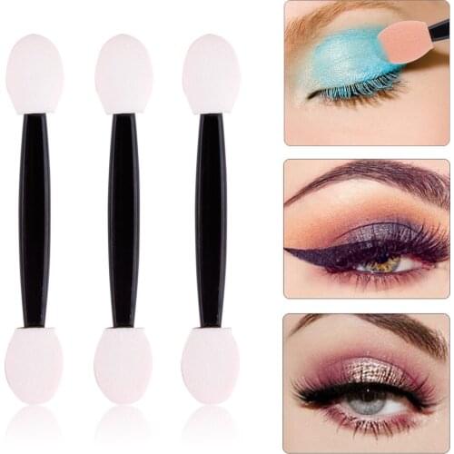 30/50/100PCS Disposable Eye Shadow Applicator Eyeshadow Brush Dual Sided Tipped Oval Eye Makeup Sponges Nylon Sets Cosmetic Tool