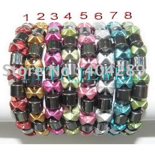 Wholesale 24pcs Women Healthful Magnetic Hematite Strand Bead Bracelet