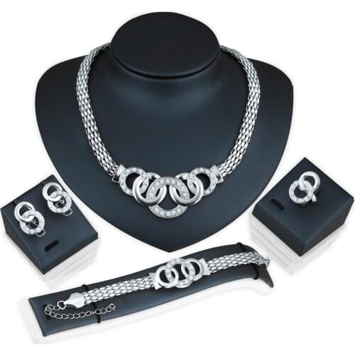 Necklace Earrings Bracelet Ring Jewelry Sets Golden Plated Dubai Jewelry Necklace Set Turkish Jewelry Bridal Jewelry Sets