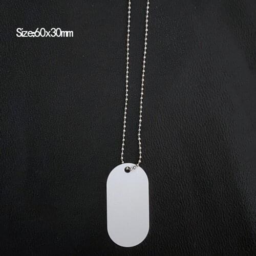 Personalized Military Dog Tag Sublimation Blank Pet Id Name Necklace Pendant DIY Heat Transfer Printing Tag Necklace Jewelry