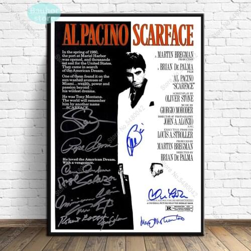 Signature Movie Scarface Painting AL PACINO Poster Print Decorative Wall Pictures For Living Room No Frame Home Decoration