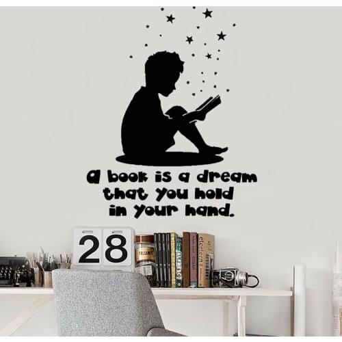 Read Boy Vinyl Wall Sticker Books Reading Quote Bedroom Library Classroom Stickers Bookstore Decoration Art Star Decals S414