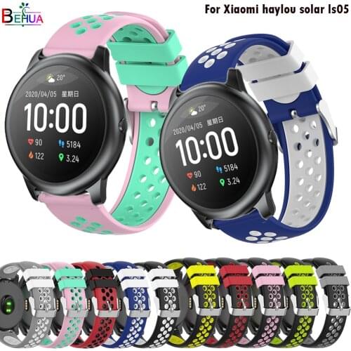 BEHUA Bracelet Watch Band 22MM For haylou solar ls05 soft Silicone Replacement Watchstrap For Xiaomi haylou solar Breathable