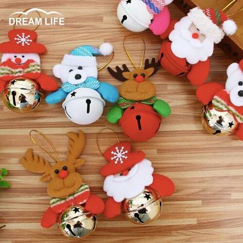 Christmas Decorations Christmas Tree Pendants Snowman Santa Claus Dolls Holding Bells Christmas Festival Decoration Home Decor