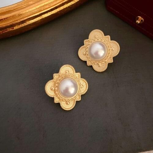 Brincos Para As Mulheres Oorbellen Antique Jewelry Matte Pearl Earrings French Contracted S Feeling Restoring Ancient Ways Of