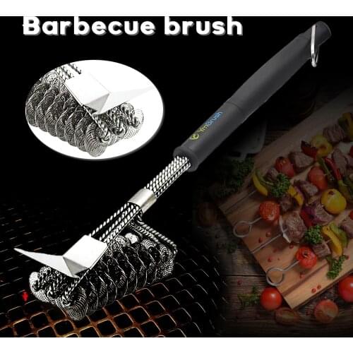 3 In 1 BBQ Cleaner Grill Brush And Scraper 18in Safety Bristle-Free Grill Brush