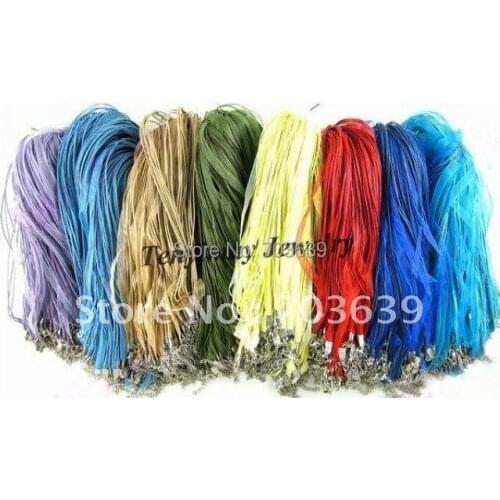 Mixed Organza Ribbon Necklace Cords Free Shipping, Multicolor Gauze Necklace Strap, 100pcs/Lot Voile Necklace Cords