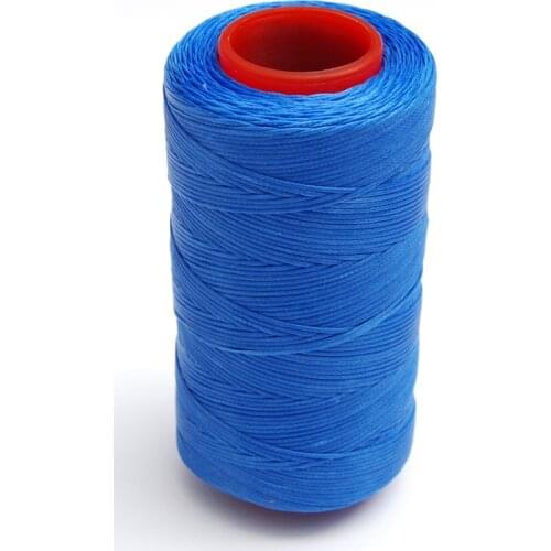 Blue 250 Meter 1mm Flat Waxed Wax Thread Cord Sewing Craft for DIY Leather Hand Stitching 1