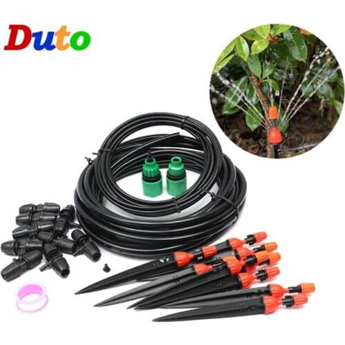 DIY Drip Irrigation System Automatic Watering System Kit Garden Hose Micro Drip Adjustable Spray dripper