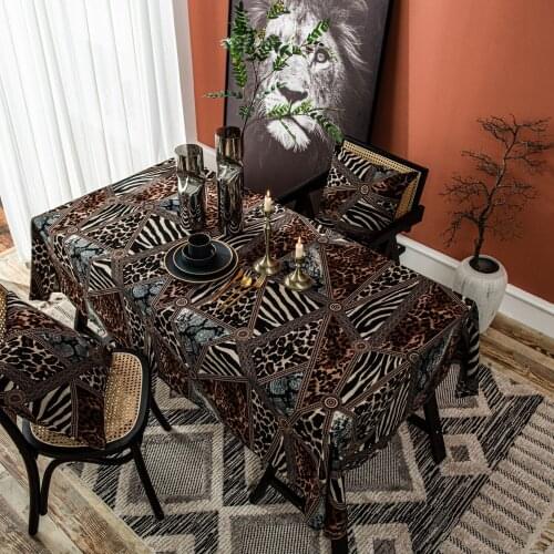 Leopard Printed Geometric Triangle Table Cloth Rectangular Tablecloths Dinning Table Decoration Home Party Coffee Cover Table
