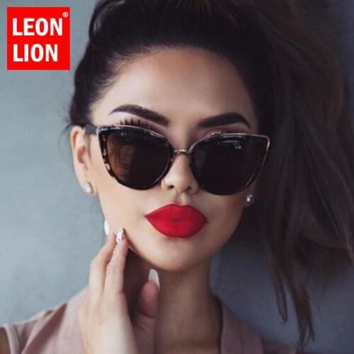LEONLION Cateye Sunglasses Women Vintage Leopard Gradient Glasses Retro Luxury Brand Cat Eye Sun Glasses Female Eyewear UV400