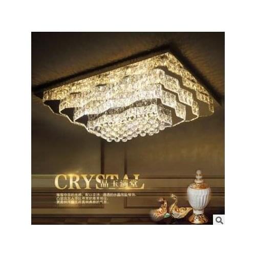 LED living room ceiling lamp rectangular crystal lamp atmosphere master bedroom lamp restaurant lamp simple modern