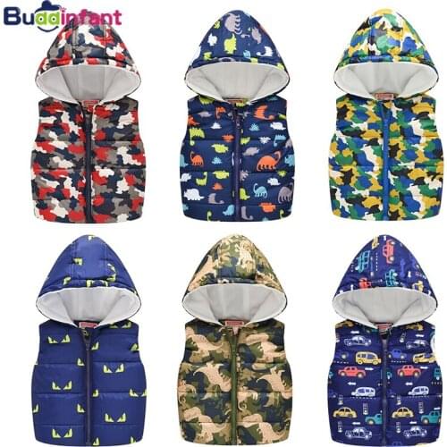 Warm vest for boys girls fleece vest baby boy autumn waistcoat toddler vest kids child winter sleeveless jacket car dinosaur