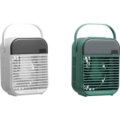 Air Cooler Fan Mini Desktop Air Conditioner with Night Light Mini USB Water Cooling Fan Humidifier Multifunction