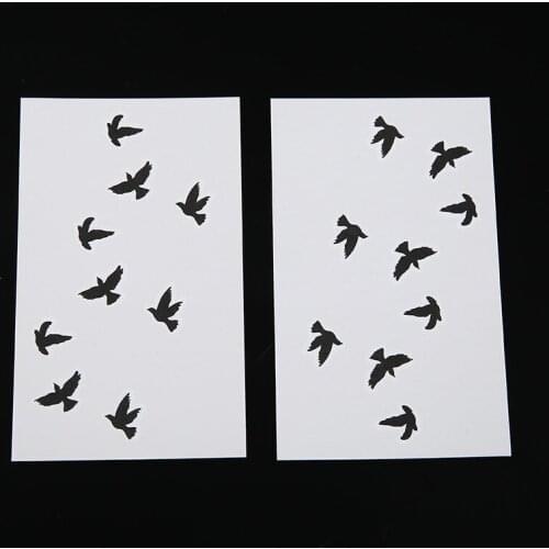 2 Sheets Temporary Tattoo Sticker Waterproof Flying Birds Fake Tattoo Body Art Stickers For Women Men Shellhard