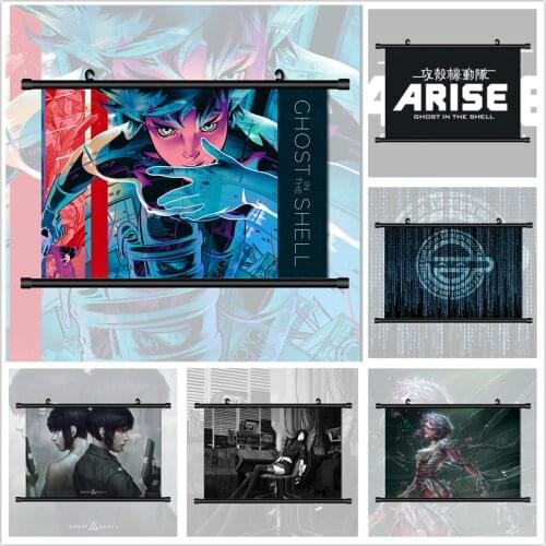 WTQ Ghost In The Shell Motoko Kusanagi Cyber Retro Poster Canvas Painting Anime Posters Wall Decor Wall Art Picture Home Decor