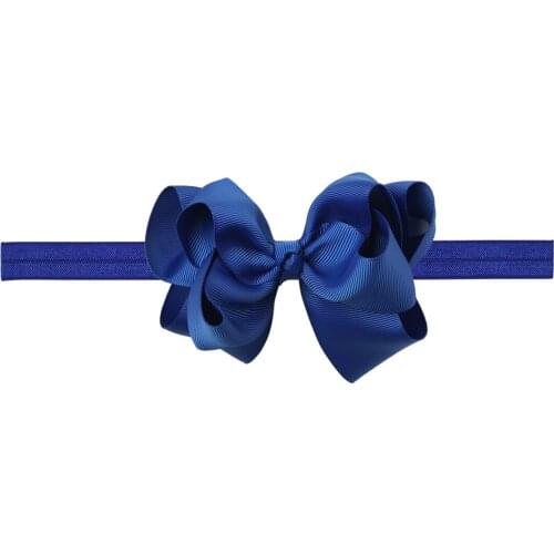 XIMA 1PC Retail 4''Grosgrain Double Hair Ribbon Bows with Headband Kids Elastic Hairband for Girls Hair Accessories