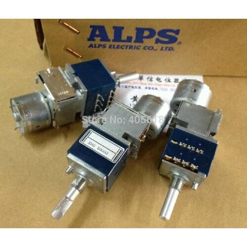 Japan ALPS 50KAX2 Motorized Volume Potentiometer RK27 Dual 50K Rounded handle