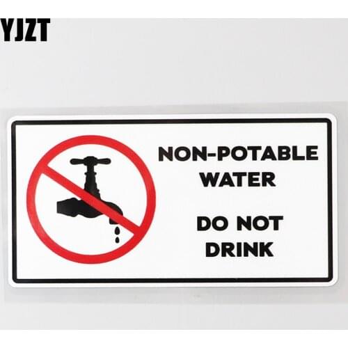 YJZT 12.7CM×6.4CM Non Potable Water Warning Decal PVC Car Sticker 12C-0413