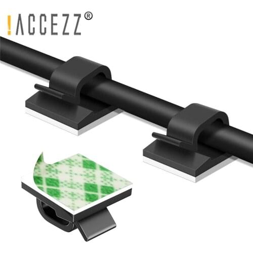 !ACCEZZ 100pc Cable Clips Organizer For Headphone Keyboard Mouse Management Clips Self-adhesive Wire Winder Desktop Cable Holder