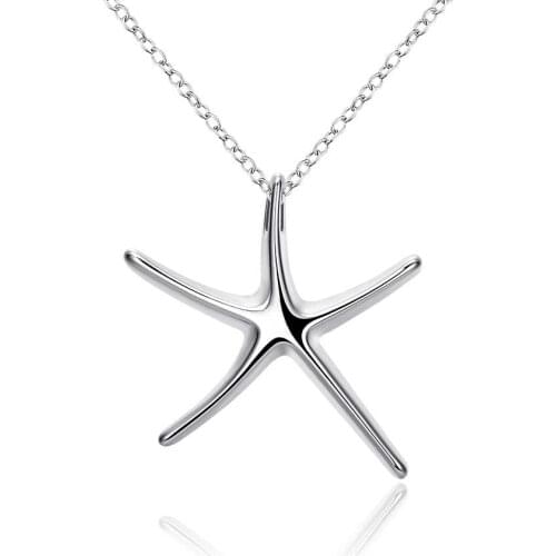 ZEMIOR Big Starfish Pendant For Women White Simple Geometric Animal Pendants Female Anniversary Fashion Jewelry Free Shipping