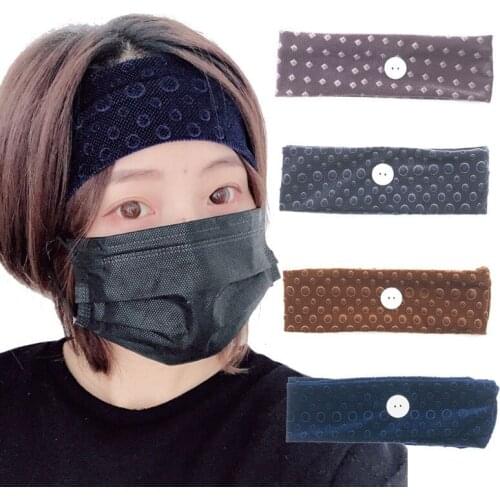 2020 Hair Accessories Headbands For Women Pleuche Polka Dots Ladies Turban Mask Buttons Bandeau Fillet Mujer Scrunchie Headwear