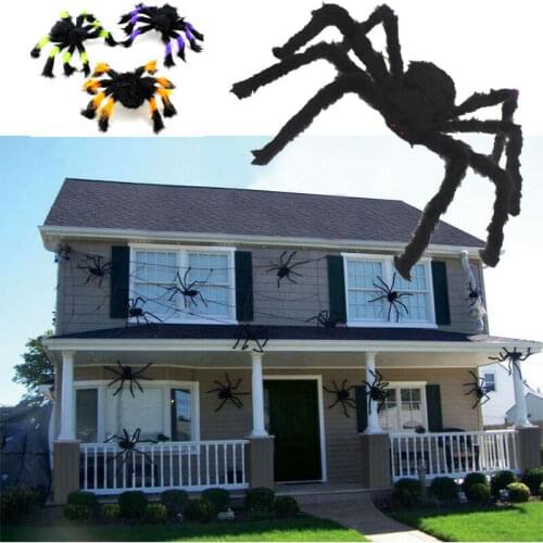 1PCS Halloween Spider Toys 30cm 50cm 75cm Plush Spiders Haunted House Festival Jokes Toy