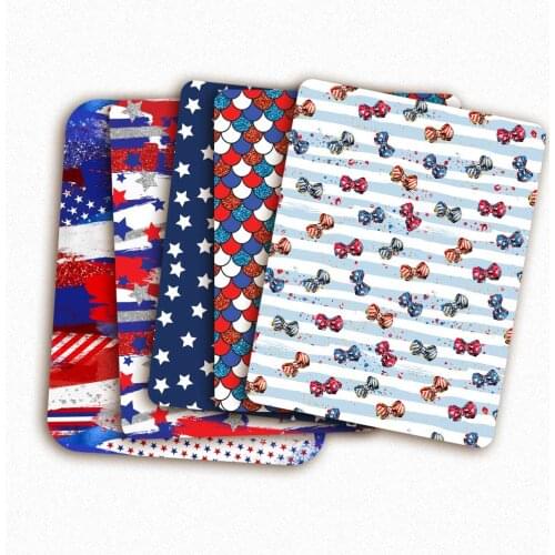 IBOWS Polyester Cotton Fabric Pentagram Red And Blue Print By The Half Or Meter For Sewing Diy Dress Mask Making 45*145cm 1PC