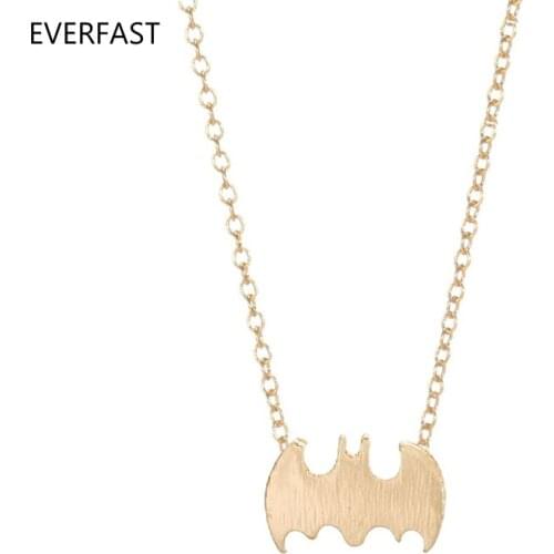 Everfast 1pc Trending Bat Pendant Necklace Silver Gold Color Fashion Animal Jewelry For Women Friends Free Shipping