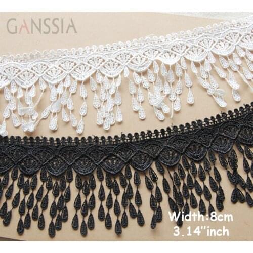 1yard Width:8cm Water soluble tassels lace, dress trim ribbons DIY sewing garment handmade accessories(ss-657)