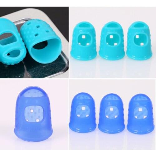 12 Pcs Thin Guitar Thumb Picks Finger Cap Protect Fingers for Splicing Line Pressing Elastic Ukulele Finger Hat RW