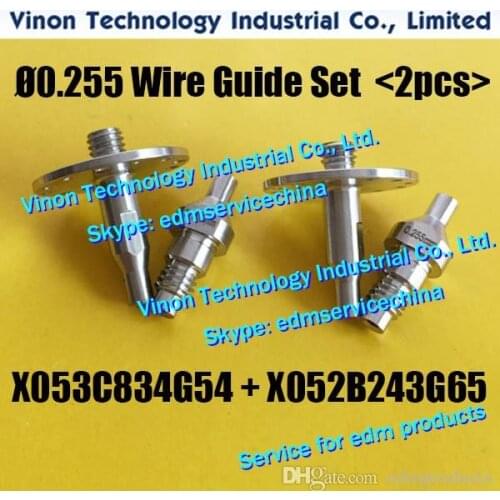 2pcs) Ø0.255mm X053C834G54+X052B243G65 Diamond Wire Guide M132+M133 Upper & Lower, X056C833G55+X052B387G55 for DWC-SZ.QA.CX.FX