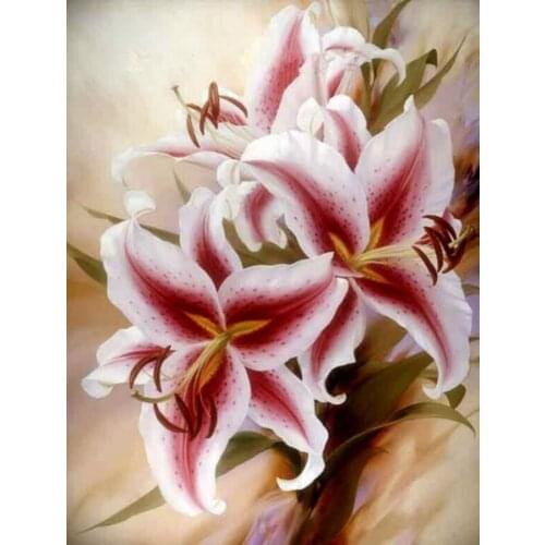 3D DIY diamond painting lily flower kits for embroidery accesory cross stitch flowers with diamond mosaic pictures of rhinestone