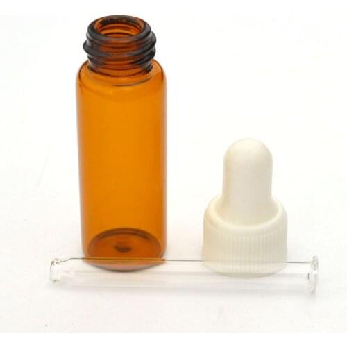 5pcs Mini 5ml Amber Glass Dropper Bottle with Pure Glass Dropper Perfume Sample Tubes Essential Oil Vial
