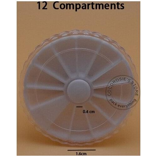 50PCS 12 Compartments Case Rotatable Container Case Nail Art Empty Storage Wheels Rhinestones Beads Slices Nail Art gillter case