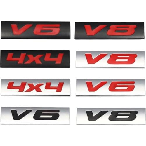 Car Sticker V6 V8 4X4 Rear Emblem Badge Metal Decals Tail Trunk Sticker for BMW Honda Volvo Chevrolet Skoda Ford Opel Lada Buick