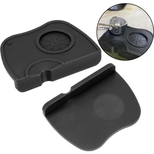 Barista Coffee Tamping Mat Silicone Rubber Corner Mat Slip Resistant Pad Espresso Coffee Tamper Mat Tool Holder