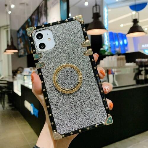 Bling Square Diamond Ring Stand Cases For Samsung A51 A71 A11 A21S A81 A50 A70 A20 A10e A31 M31 A01 A21 A91 M30S A20S A10S Cover