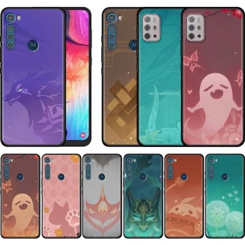 Genshin Impact Icon Case for Motorola Moto G9 Play G8 Power Lite One Fusion Plus G Stylus Soft Silicone Phone Shell Cover Capa