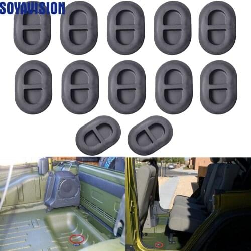 Black Floor Pan Drain Plug Rear Floor Pan Body Plug Small Rubber Plug For 2014-2018 Jeep Wrangler JK JL Exterior Accessories